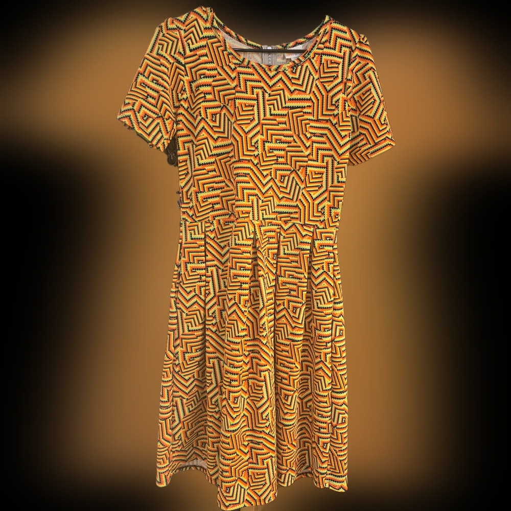 Lulu Roe Orange Dress, Size Large/14